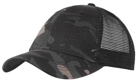 FakeFace Kinder Baseballkappe Trucker Cap Basecap Atmungsaktive Mesh Kappe Hut Camouflage Outdoor Sonnenkappe für Jungen Mädchen Wandern Camping Fahrradfahren 4-10 Jahre