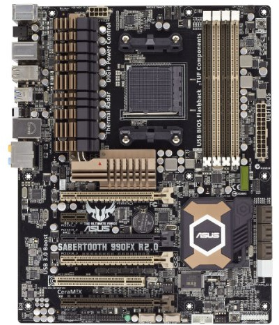 ASUS AMD AM3+ 990FX SABERTOOTH 990FX R2.0 4*DDR3 6*USB3.0 12*USB2.0 GBE LAN ATX MOTHERBOARD