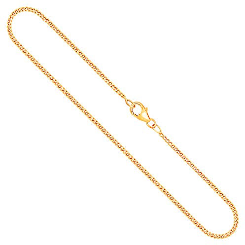 EDELIND Goldkette, Panzerkette flach Gelbgold 750/18 K, Länge 45 cm, Breite 1.7 mm, Gewicht ca. 5.5 g., NEU