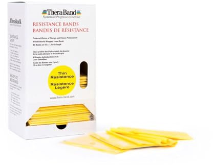 TheraBand Original Fitnessband | 30 St. x 1,50m | Widerstandsbänder | Terrabänder | Gymnastikband | Stretchband | Heimtraining, Krafttraining, Rückenübungen, Therapie, Reha | 100% Naturlatex