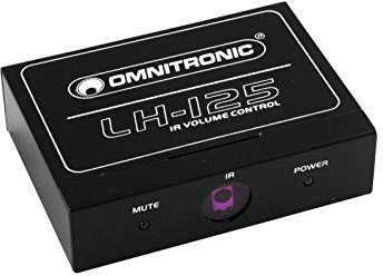 Omnitronic LH-125 IR-Lautstärkeregler | Stereo-Lautstärkeregler mit IR-Fernbedienung | Geeignet z. B. für CD-Player, Aktivboxen oder Verstärker | IR-Fernbedienung im Scheckkartenformat