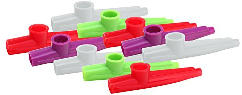 10x Classic Cantabile Fun Kazoo - Kunstoff Pfeife mit sehr leichter Ansprache - Kinder Mundflöte - Spaßinstrument