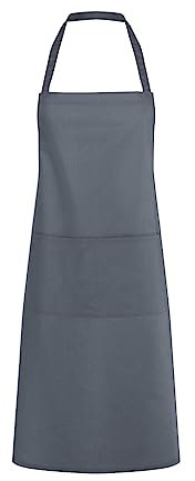 Karlowsky LS 7 PASSION Latzschürze DENMARK mit Bändern und Nahtsicherung, 65% Polyester/35% Baumwolle, Einheitsgröße, 95cm Länge, 75cm Breite, Anthrazit