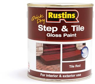 RUSTINS Step & Tile Paint Red 2.5L – Hard-Wearing Floor Coating for Concrete, Stone & Brick – Durable, Slip-Resistant Finish for Indoor & Outdoor Use – Available in Red & Black