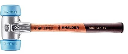 Simplex 3101.051 Marteau sans rebond en TPE souple avec boîtier en aluminium et manche en bois de qualité supérieure Diamètre 50 mm