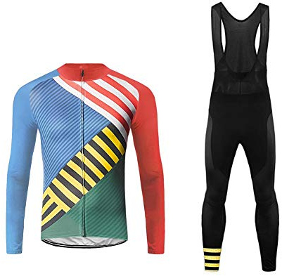 UGLY FROG Uglyfrog Herren Fahrradbekleidung Thermo Radtrikot Langarm Windundurchlässig Fahrradtrikot Tops+Lange Hosen Anzüge（Zwei Stücke）