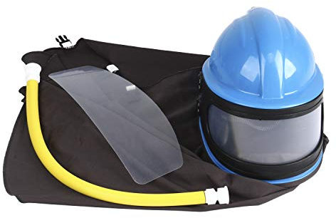 Air Supplied Sicherheits-Sandstrahl-Helm, Luftzufuhr, Sandstrahl-Haubenschutz, Blau
