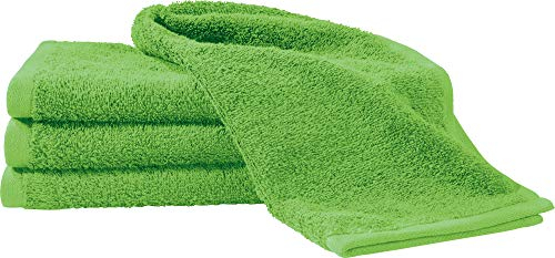 Erwin Müller Gästetuch-Set 4er-Pack apfelgrün Größe 30x50 cm - Ludwigsburg - 100% Baumwolle - kuschelweich, saugstark, voluminös - praktisch durch beidseitige Schlaufen (weitere Farben)