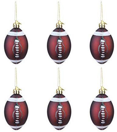STOBOK 6 stücke Weihnachten Sport Ball Ornament Weihnachtsbaum hängende Kugeln Urlaub Party Decor Sport Fans Geschenk (Rugby)