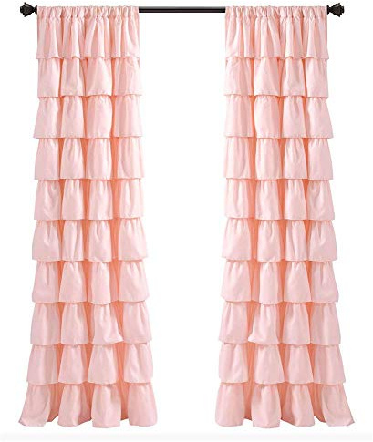 Lush Decor, Tenda per finestra con volant, stile shabby chic, per soggiorno, sala da pranzo, camera da letto (singola), 213,4 x 50 L