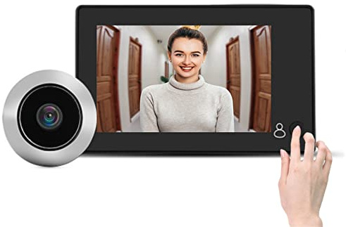 Lazmin Digitaler Türspion, 4,3 TFT-Farb-LCD-Bildschirm 0,3 MP 110° Weitwinkel-Kamera-Tür-Eye Viewer, Unterstützung von FIFO, für Villa House Office Apartment