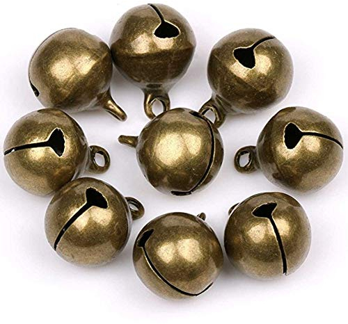 Suneast 50 Stück Antike Bronze Glöckchen Schellen Metall Dekoration Glocken DIY Basteln Jingle Bells mit Öse für Weihnachtsbaum Anhänger Schmuckherstellung Handwerk - 28mm