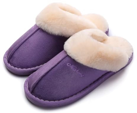 SincereWay Kvinnors Plush Hem Mysiga Tofflor för Sovrum Inomhus och Utomhus