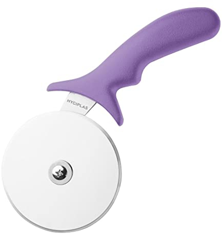Hygiplas Pizza Wheel in Purple 4 Inches - Dishwasher Safe, Sturdy, Sharp Blade, Durable Commercial Kitchen Restaurant Café Pizzeria Pizza Cutter