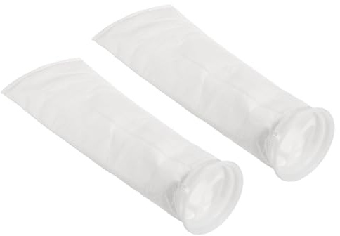 PATIKIL 4 Inch Ring Filter Socks 50 Micron, 2 Pack Mesh Bags Pool Skimmer Basket, White