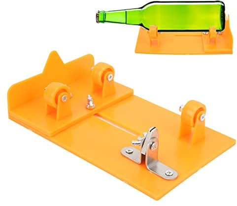 Glasflaschenschneider mit Schleifpapier, Verdickt Flaschenschneider & Glasschneider Werkzeug zum Schneiden Von Flaschen DIY-maschine zum Schneiden Von Wein, Bier, Spirituosen, Whisky(Gelb)