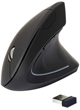 Mouse ergonomico verticale Q-Connect wireless 2.4G 123x65x82 mm - nero - KF10714
