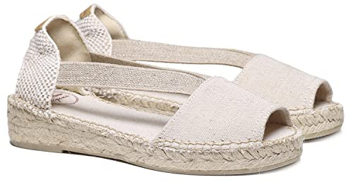 Women's espadrille in cotton fabric - ELORA-V - Ecru, 37 EU