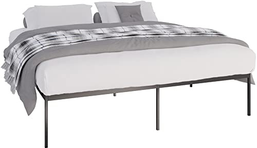 CLP Metallbett Fargo Mit Lattenrost I Stabiles Bettgestell Mit Stauraum, Farbe:schwarz, Größe:200x180x42 cm