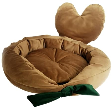 Love Gifts® weiches Kundekissen | Hundebett mittelgroße Hunde & kleine Hunde |Orthopädisches Hundebett |weiches Bett - Kissen | Braun