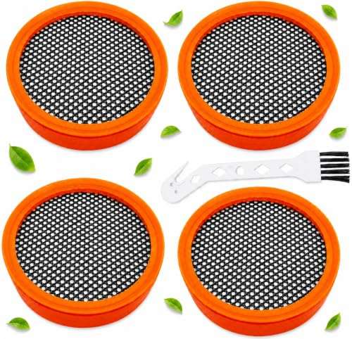GIONAR Filter für FC8009/01 Philips Akkusauger SpeedPro & SpeedPro Aqua | 4 Stück Runder Staubsaugerfilter Kompatibel mit FC6721 FC6722 FC6723 FC6724 FC6725 FC6726 FC6727 FC6728 FC8009/01, mit Bürste