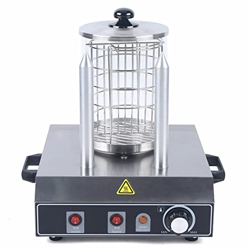 Hot Dog Warmer mit 2 Heizstiften, einstellbare Temperatur von 0 bis 185°F, Würstchenwärmer, Brötchen aufbacken, Würstchen aufwärmen und warm halten