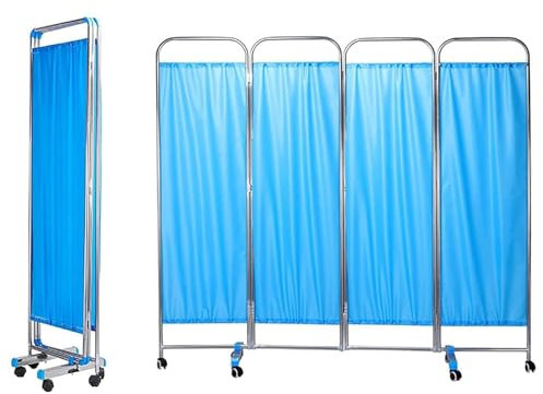 XNYXLPP Bewegliche schützende Sichtschutzwände – Raumteiler mit 4 Paneelen, zusammenklappbare Mobile Sichtschutzwände für medizinische Zwecke, 1,8 m hoher Raumtrenner (4 Panels)