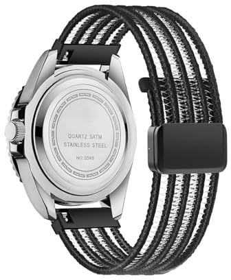KMKJSH Magnetisch Armbänder für 20mm 22mm Armband, Atmungsaktiv Elastisches Stoff für Damen Herren Verstellbare Ausschnitt Sommer Sport Ersatzarmband Kompatibel mit 20mm 22mm Uhrenarmband (3,22mm)