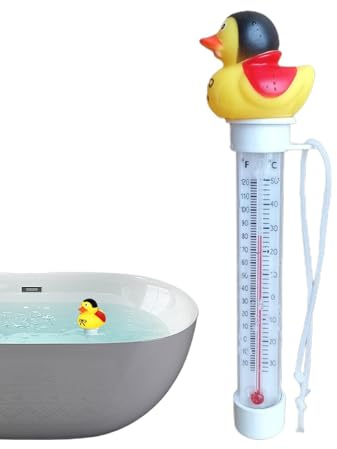Duck Schwimmender Pool-Thermometer | Wassertemperatur-Thermometer mit Enten-Design | Digital, Outdoor, 20 cm Tiefe, 100°C Max.