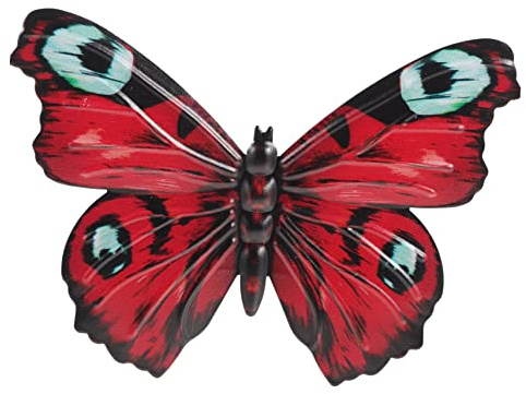 MUSISALY Metal Butterfly Wall Hanging Decor Decorative Wall Art Iron Red | Garden and Interior Decor, Outdoor Wall Art Accent, Sculpted Butterfly Shape