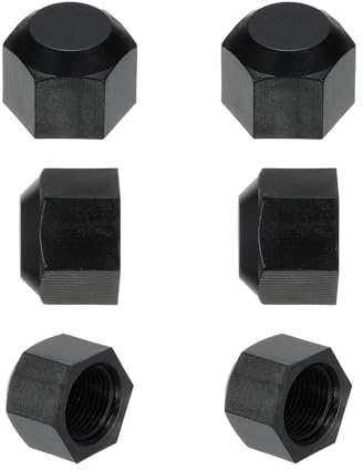 PATIKIL 3/8 Plastic Flare Cap, 5/8-18UNF Female Thread 6Pcs 45 Degree SAE Flare Tube Fitting Valve Cap Plug Stop for Air Conditioner Pipe Gas Line Hydraulic, Black