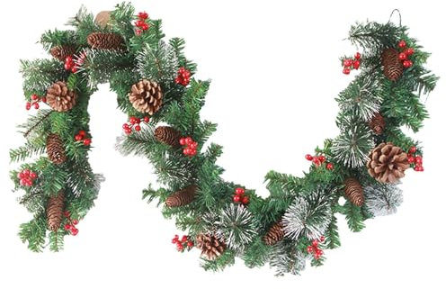 Beleuchtete Weihnachtsgirlande Weihnachtsdekoration mit künstlichen
