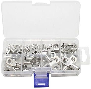 OKUMEYR 60pcs Copper Terminal Connectors Tinned for Corrosion Resistance Electrical Terminal Connectors for Safe Use Outdoor and Applications