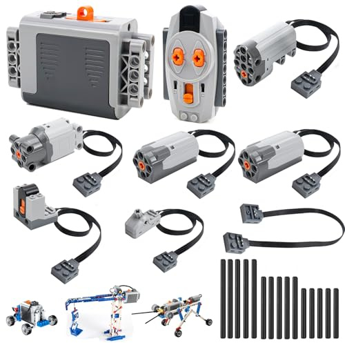 AFAIK Technik Power Kit Functions Servo Motor Function 25 pièces | Kit de moteurs Technik Boîte à piles Moteur électrique Jouet Kit de fonctions Power Technik compatible avec Lego Technic