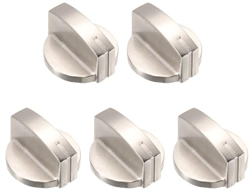 sourcing map 5 pomos universales de repuesto para estufa de gas, 8 mm, interruptor de superficie de metal duradero para cocina, estufa de gas y varios hornos (oro champán)