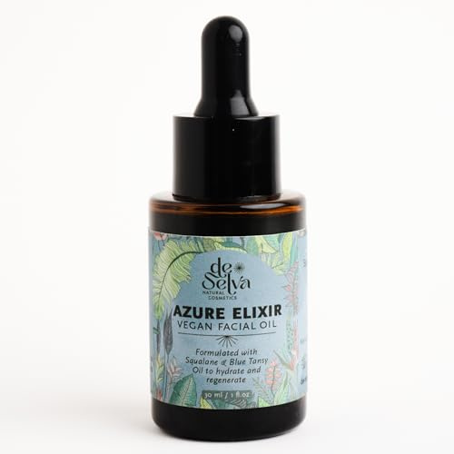 DeSelva De Selva Azure Elixir – Blaues Tanaceto-Gesichtsöl mit Squalan Kamelie und Jojoba, feuchtigkeitsspendendes und beruhigendes Gesichtsöl für Mischhaut und empfindliche Haut, vegane Formel und