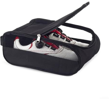 Wasserdichte staubdichte Golf-Schuhtasche für Sport, tragbare Oxford-Tuch-Aufbewahrungstasche (schwarz), Schwarz