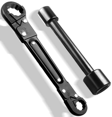 LICAEVEY Plumbing Tools Angle Stop Wrench Kit, Useful Angle Wrench Set with Angle Stop Wrench and Double Ended Pipe Wrench, Plumbers Wrench Angle Stop Wrench Set