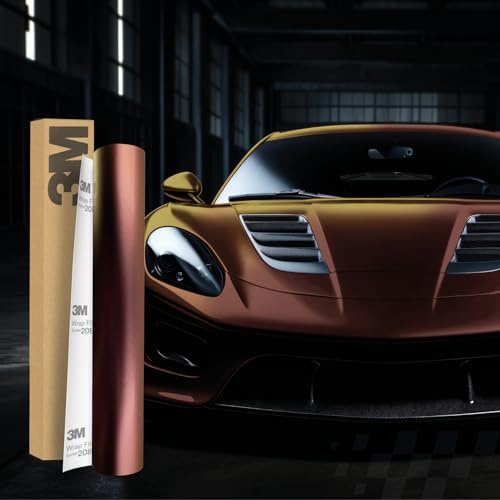 3M 2080 Car Wrapping Folie 30x152cm Selbstklebende Autofolie für Auto Motorrad Boot 3D Lackschutzfolie mit Luftkanälen zum Folieren (SP236 Satin Volcanic Flare)