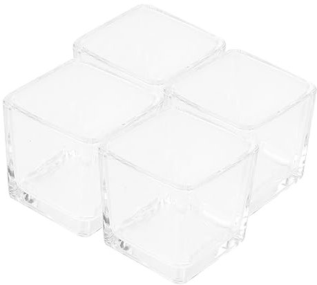 Holibanna 4pezzi Portacandele Quadrati Trasparenti in Vetro Per Tealight Accessori Da Tavolo Semplici e Pratici Adatti Per Uso Quotidiano e Decorazioni Festive