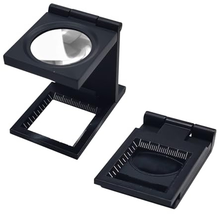 LAIVIYA Lupa Cuentahilos, LupaPlegable 10 X con Escala, Cuenta Hilos, Lupa para Leer Libros, LupaRelojero para Leer Libros, Soldadura, Inspección, Monedas, Joyería, Exploración
