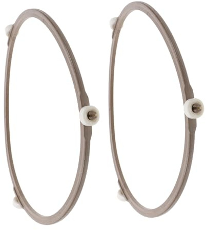 Healifty 2pcs Microwave Turntable Ring and Plate Support Holder 18.9cm White Plastic Rotating Tray Roller Rings Compatible Household Microwave Oven Base Stand