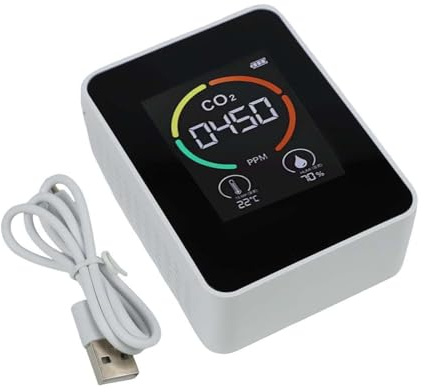 Détecteur de dioxyde de carbone portable avec USB et batterie pour évaluation de l'air intérieur