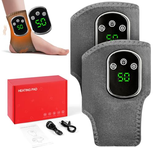 Vicloon Masajeadores Eléctricos para Pies, Masajeador para Tobillos, con 3 Modos de Vibración et 5 Niveles de Calor, para Aliviar el Dolor de Tobillo, para Diabéticos y Personas Activas