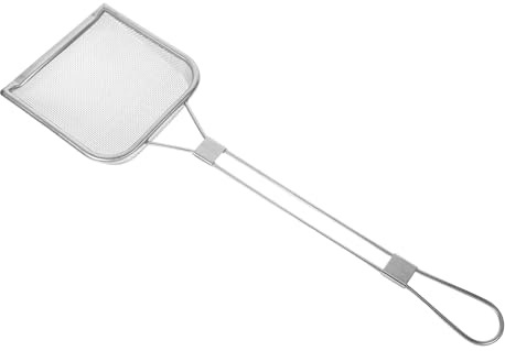 DOITOOL Cuchara Coladora Cuadrada Acero Inoxidable para Freír con Mango Largo, Filtro De Aceite para Pollo y Patatas Fritas, Utensilio Cocina Versátil para Freidoras y Ollas Calientes, 1 Unidad