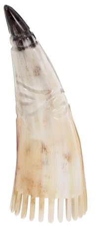 TOBBOMEY Breiter Haarkamm aus Natürlichem Horn Ergonomischer Kopfhaut massagekamm mit Abgerundeten Holzborsten Durchblutung Entspannender Kopfhautpflege und Haarglättung Handlich und