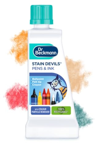 Stain Devils Pen and Ink 50ml Stain Remover Pen for Fabric Ballpoint & Marker Stain Eraser, Colour-Particle Remover, Recyclable Travel-Size