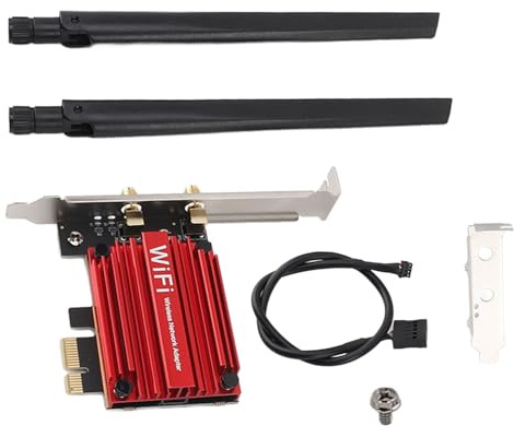 Dpofirs Carte WiFi WiFi 6 AX210 PCIe avec 5.3, Forte compatibilité et Haute Vitesse 5374 Mbps pour PC de Bureau, Prise en Charge de la Norme IEEE802.11a/b/g/n/AC/AX [Technologie MU MIMO]