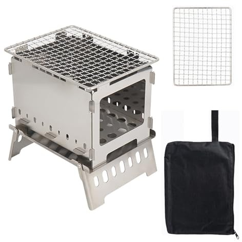 Folding Backpacking Stove, Stainless Steel Windproof Wood Burning Stove, Portable Wood Burning Stove For Outdoor Hiking Camping