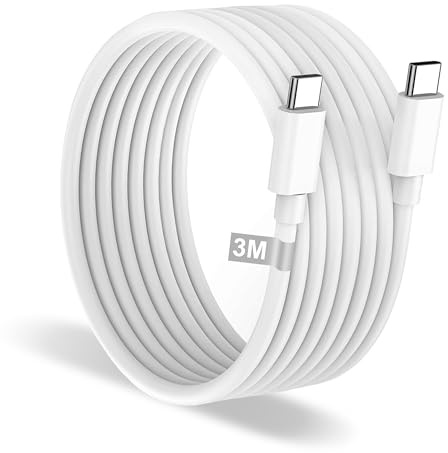 Cable USB C Charge Rapide pour iPhone 15 16 17, 3m Cable Chargeur USB-C Charge Rapide 60W USBC vers USBC, Long USB C Câble Type C pour Apple iPhone 17/Air/Pro/Pro Max/16/15/Plus/Pro Max/iPad/MacBook